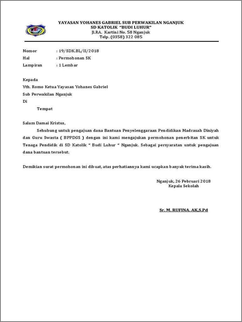 Contoh Surat Permohonan Id Un