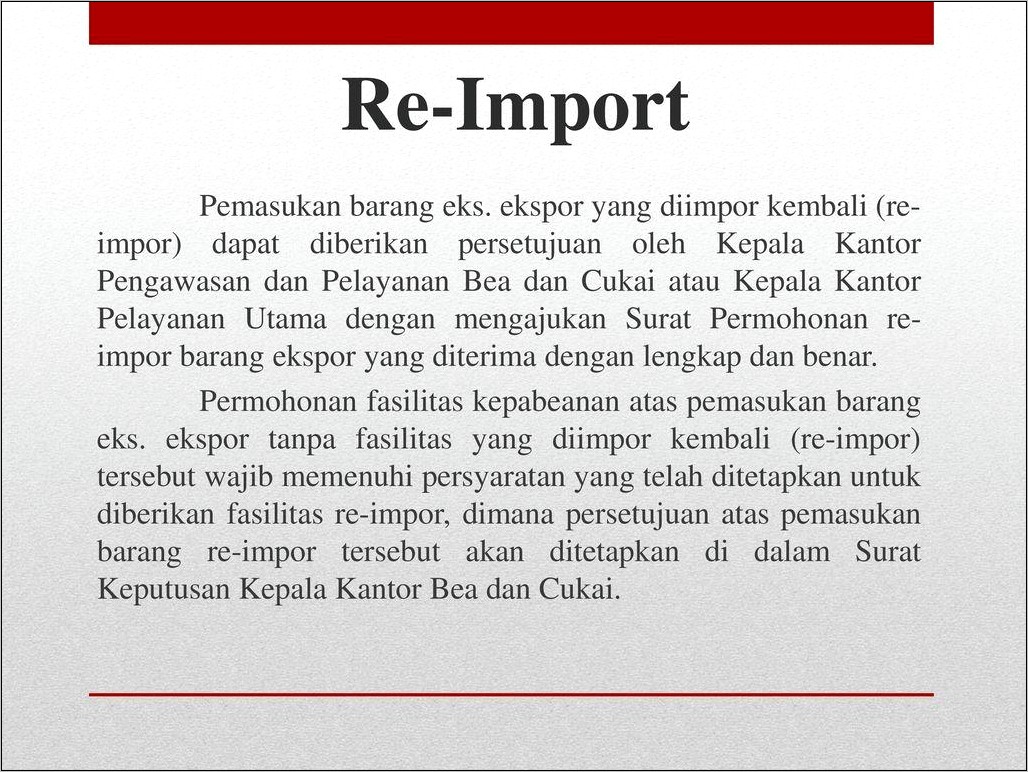 Contoh Surat Permohonan Impor Sementara