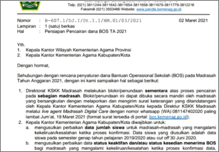 Contoh Surat Permohonan Informasi Bos