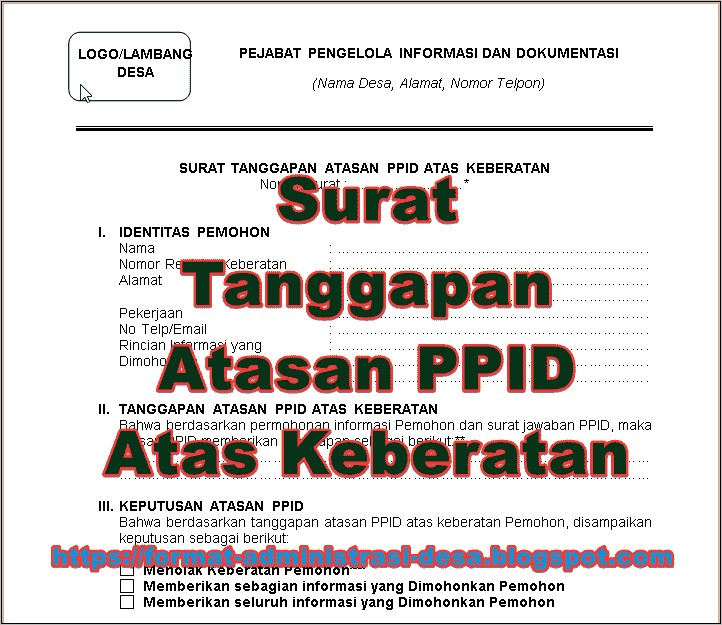 Contoh Surat Permohonan Informasi Publik Bos