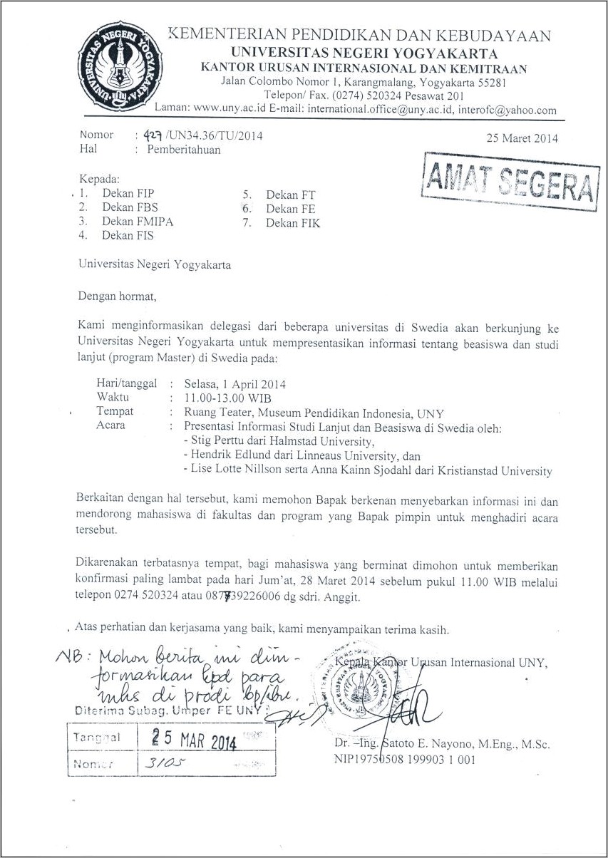 Contoh Surat Permohonan Informasi