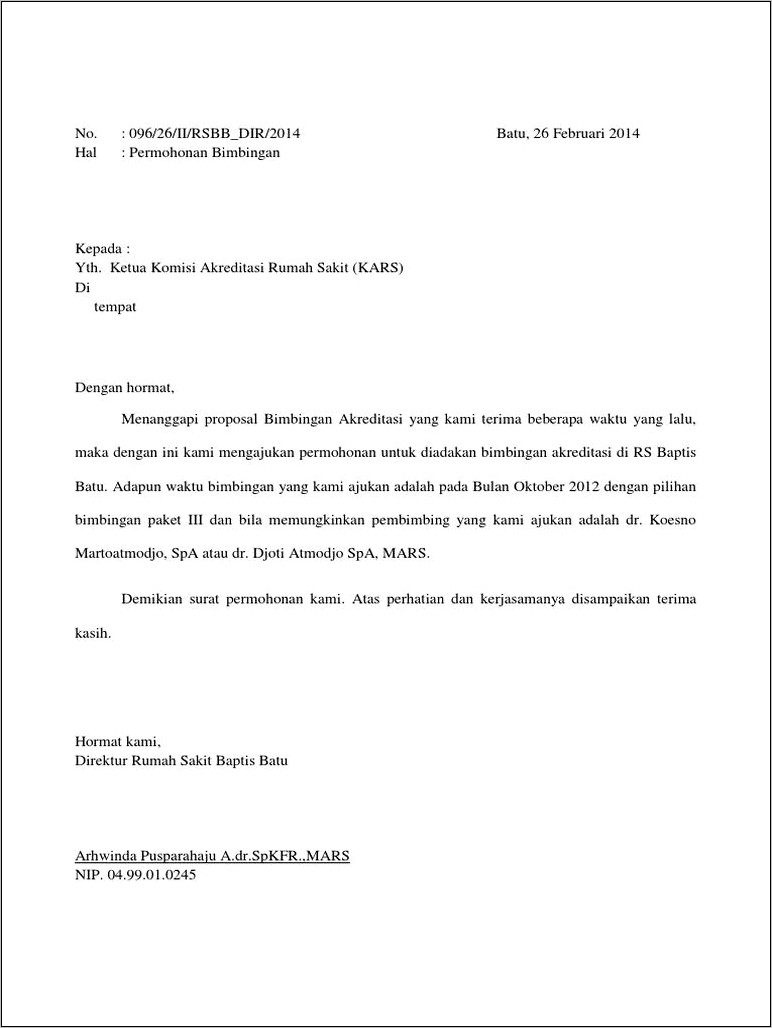 Contoh Surat Permohonan Ipb2