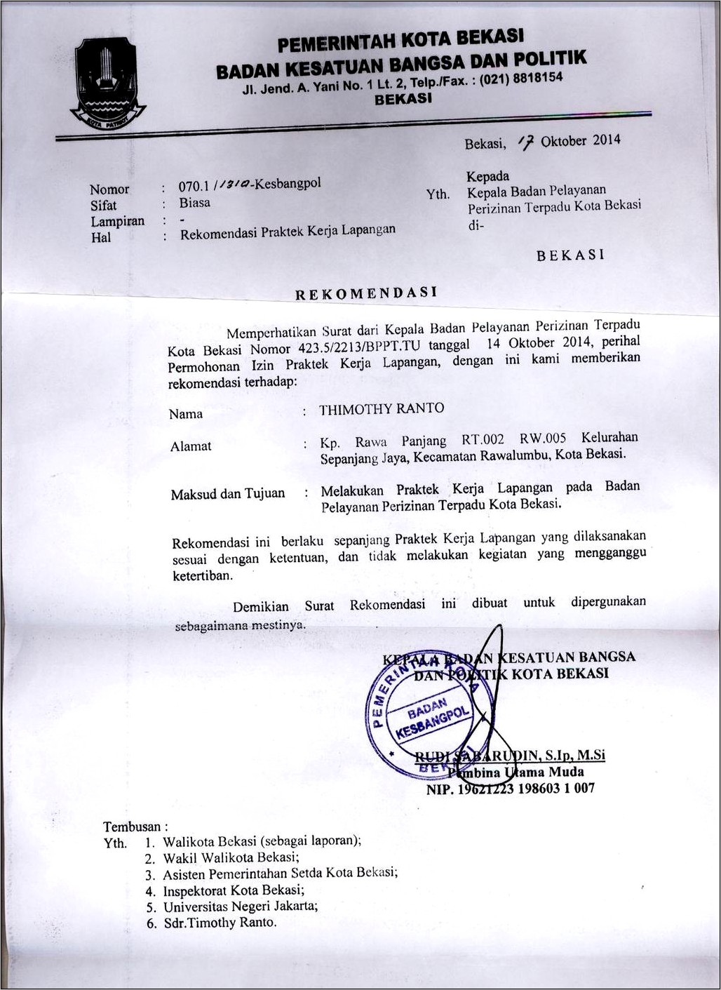 Contoh Surat Permohonan Iui Babel