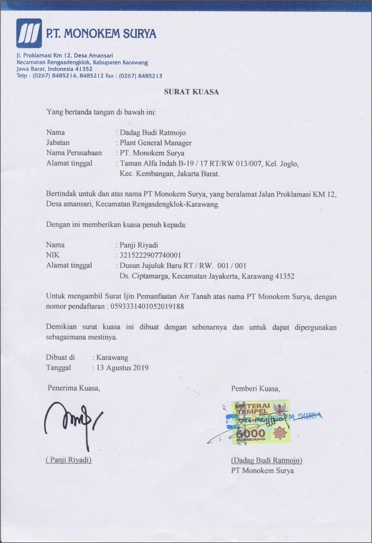 Contoh Surat Permohonan Izin Ke Desa
