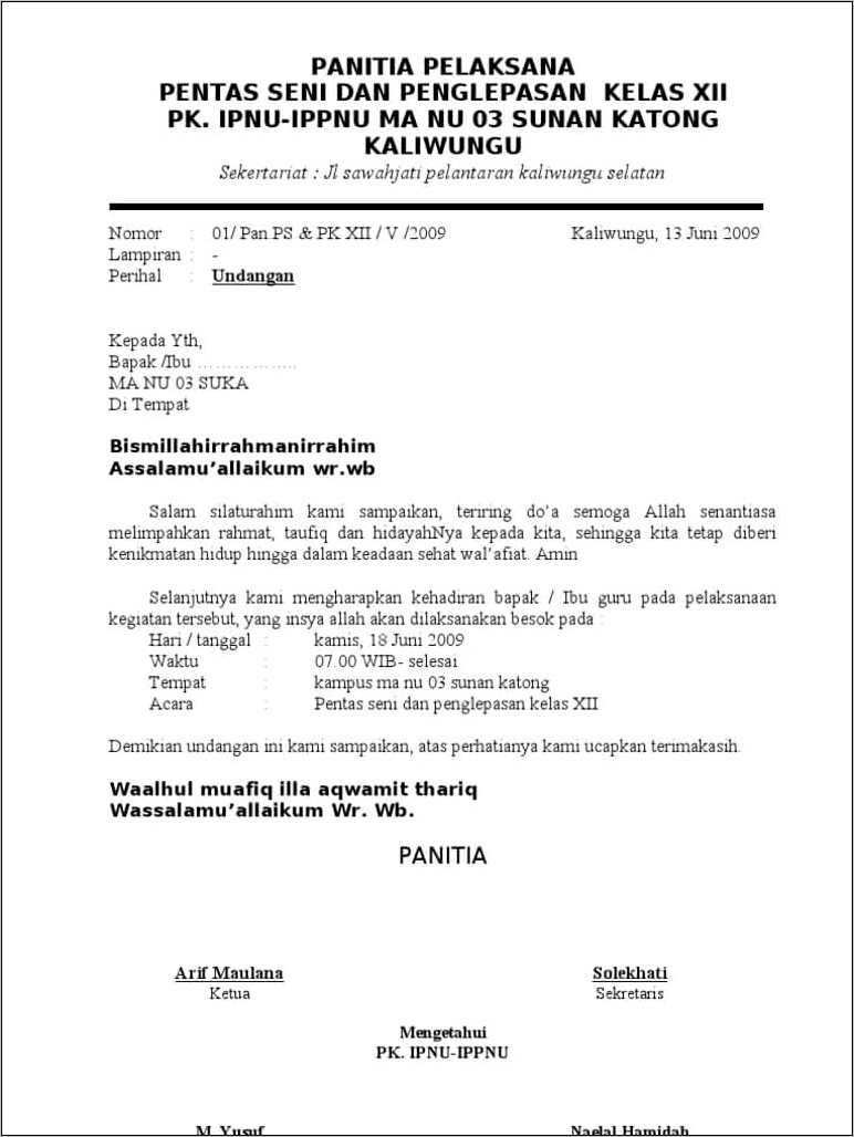 Contoh Surat Permohonan Izin Kegiatan Baksos
