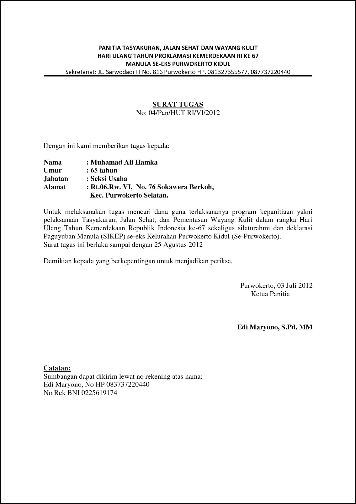 Contoh Surat Permohonan Izin Keramaian 17 Agustus Ke Polsek