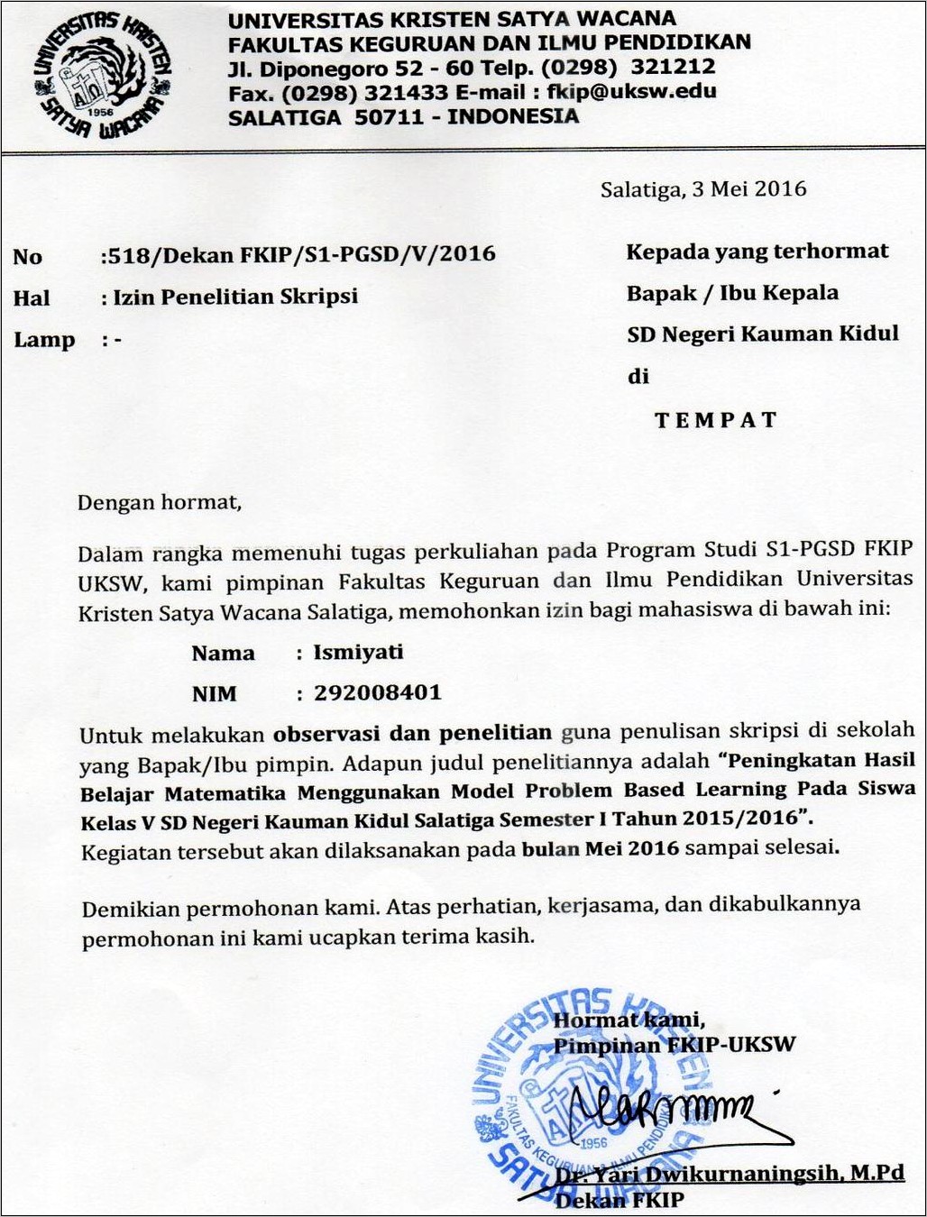 Contoh Surat Permohonan Izin Memakai Produk Untuk Penelitian Skripsi