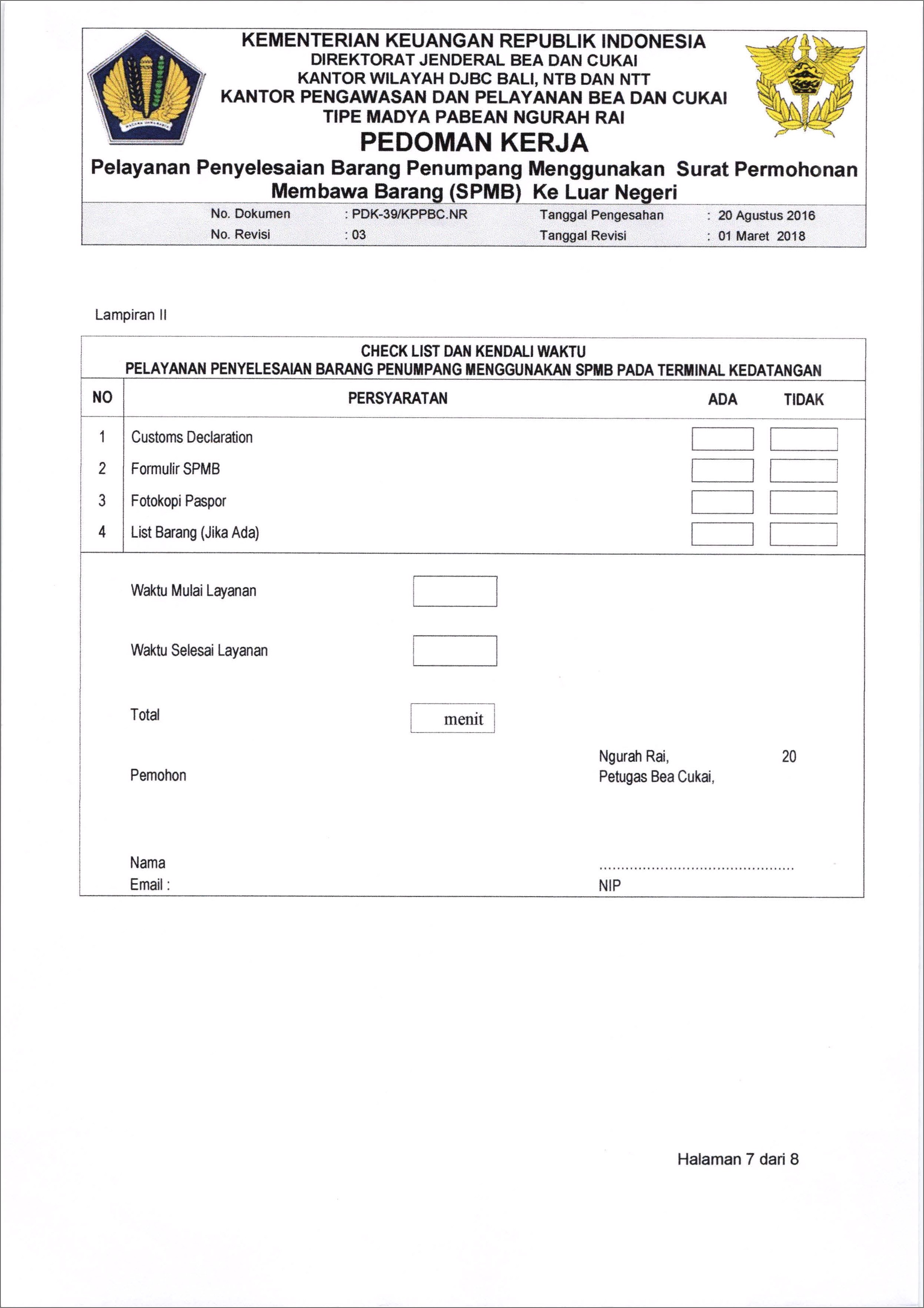 Contoh Surat Permohonan Izin Membawa Barang Dari Luar Negeri