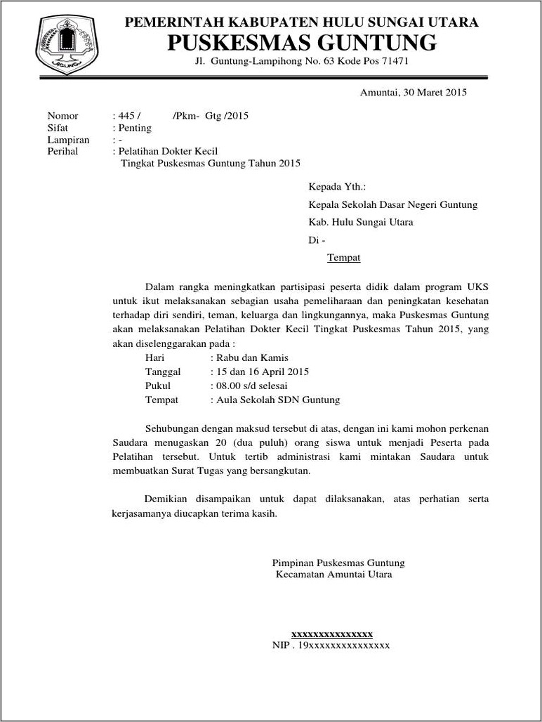 Contoh Surat Permohonan Izin Narasumber Pemateri