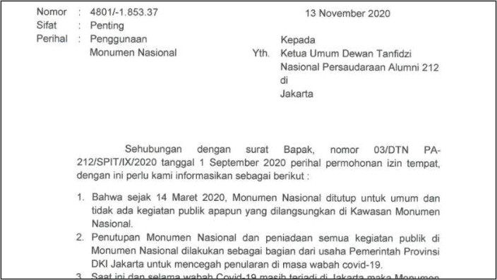 Contoh Surat Permohonan Izin Pemasangan Ac