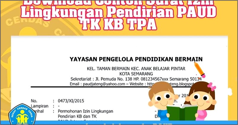 Contoh Surat Permohonan Izin Pendirian Tk