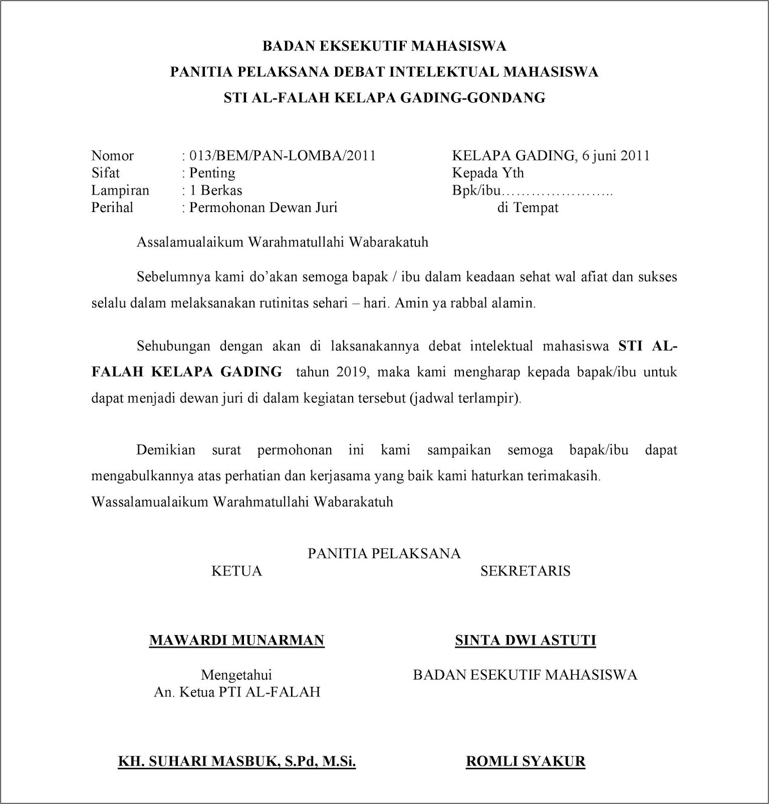 Contoh Surat Permohonan Izin Tempat Kegiatan Hut Ri