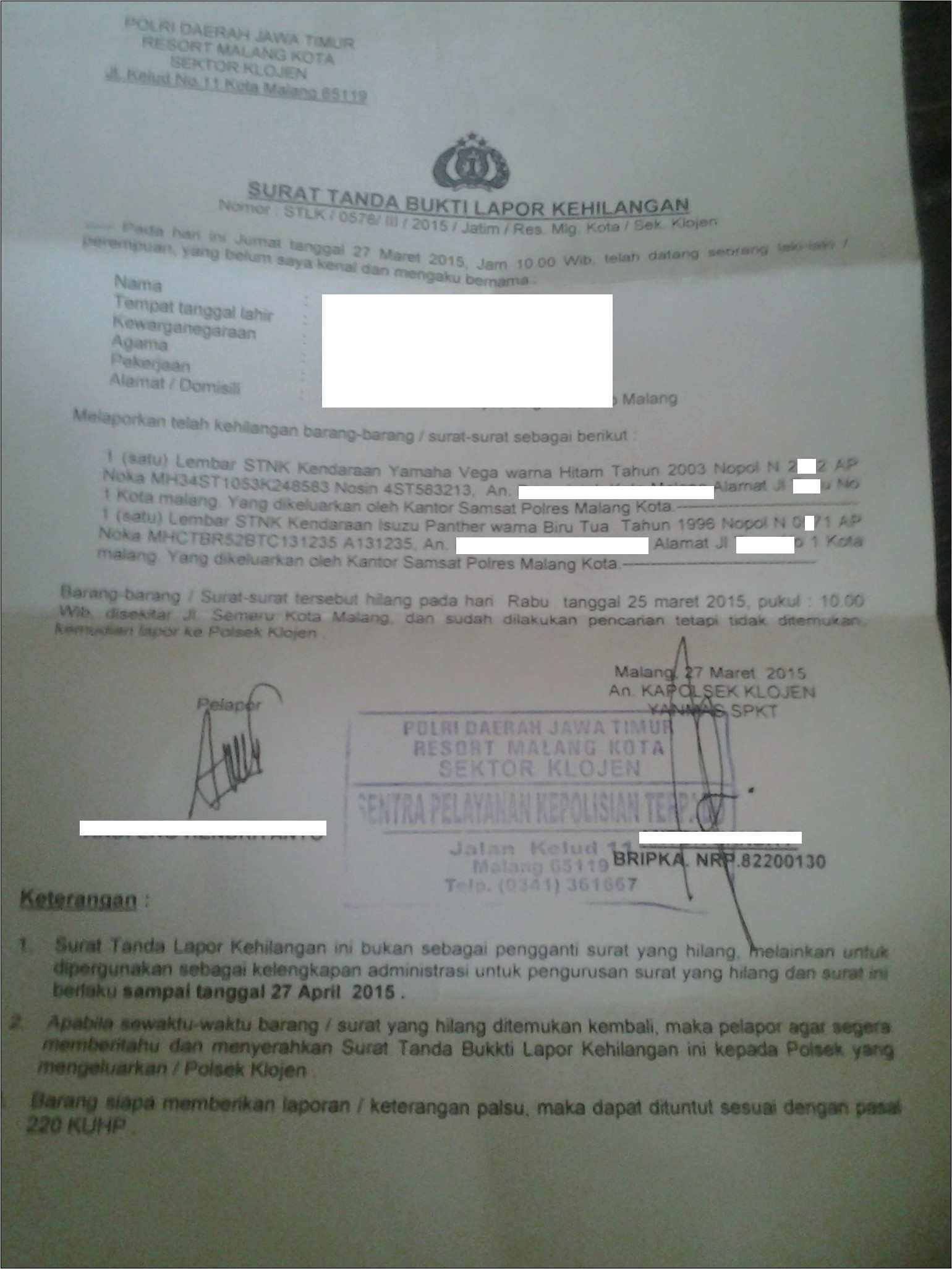 Contoh Surat Permohonan Izin Touring Ke Polisi