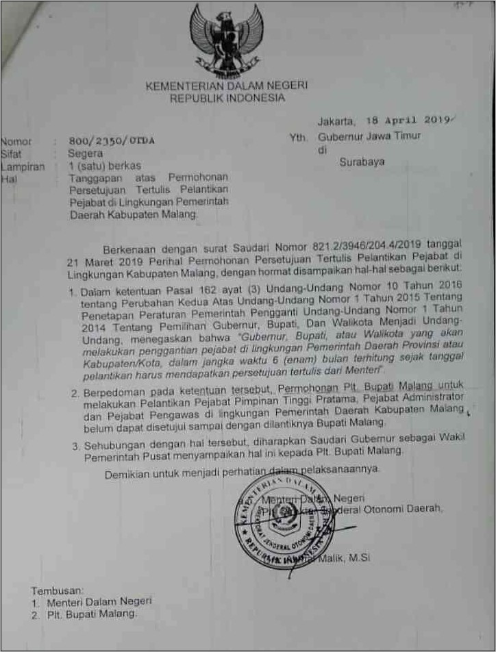 Contoh Surat Permohonan Jabatan Fungsional Kpu