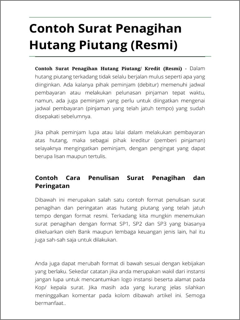 Contoh Surat Permohonan Jatuh Tempo Pembayaran Bank