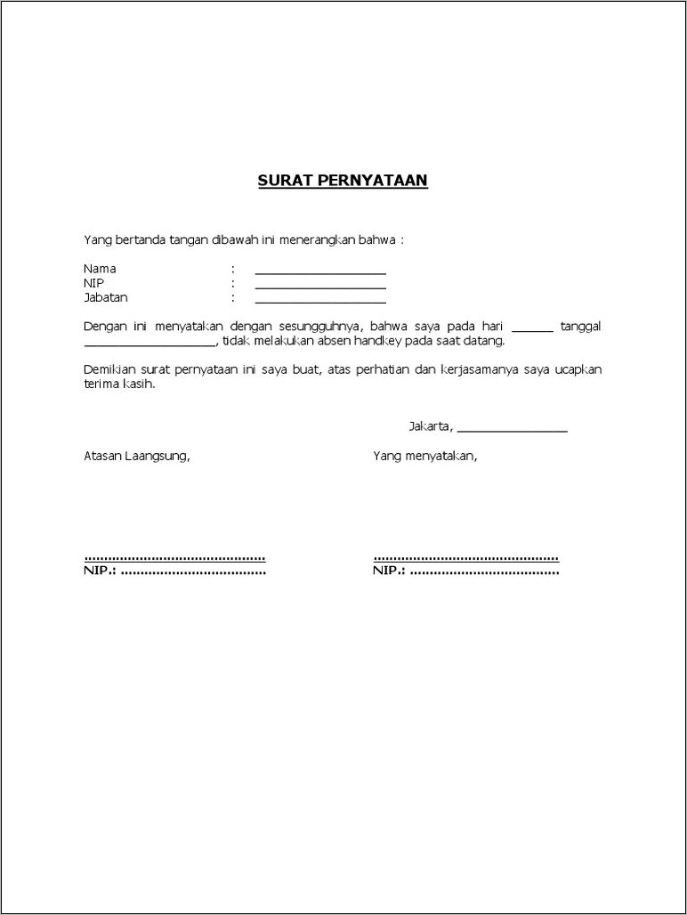 Contoh Surat Permohonan Ke Bkd Buka Absen