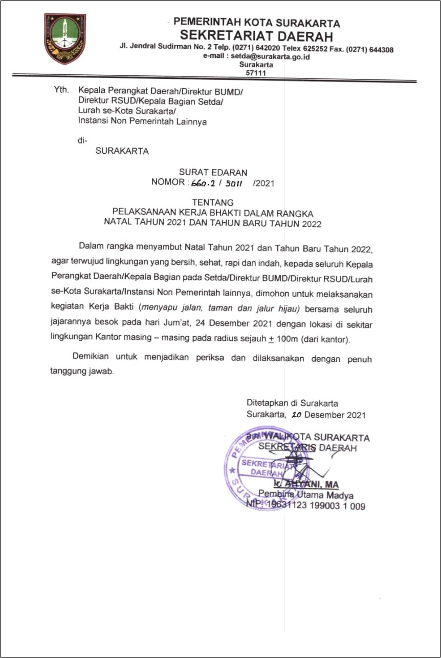 Contoh Surat Permohonan Ke Dinas Lingkungan Hidup