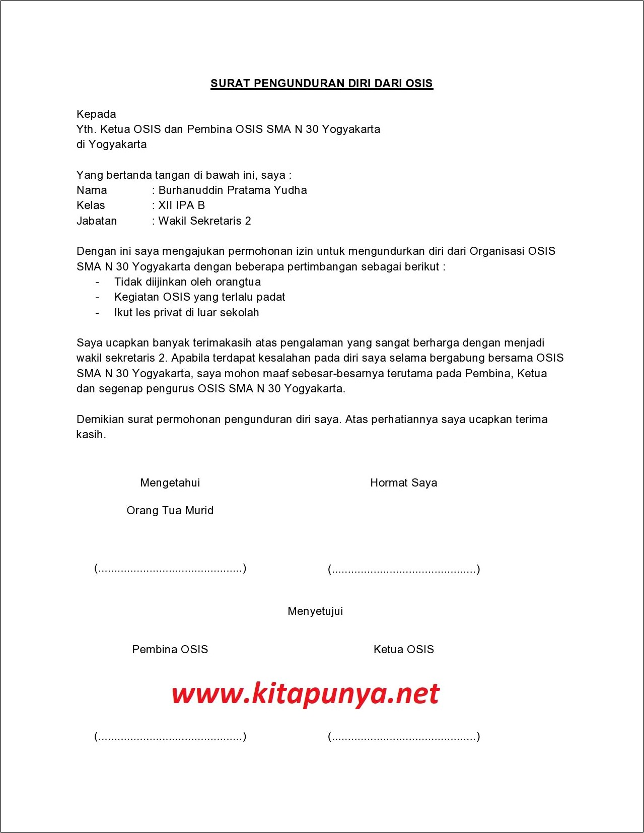 Contoh Surat Permohonan Ke Ikatan Motor Indonesia