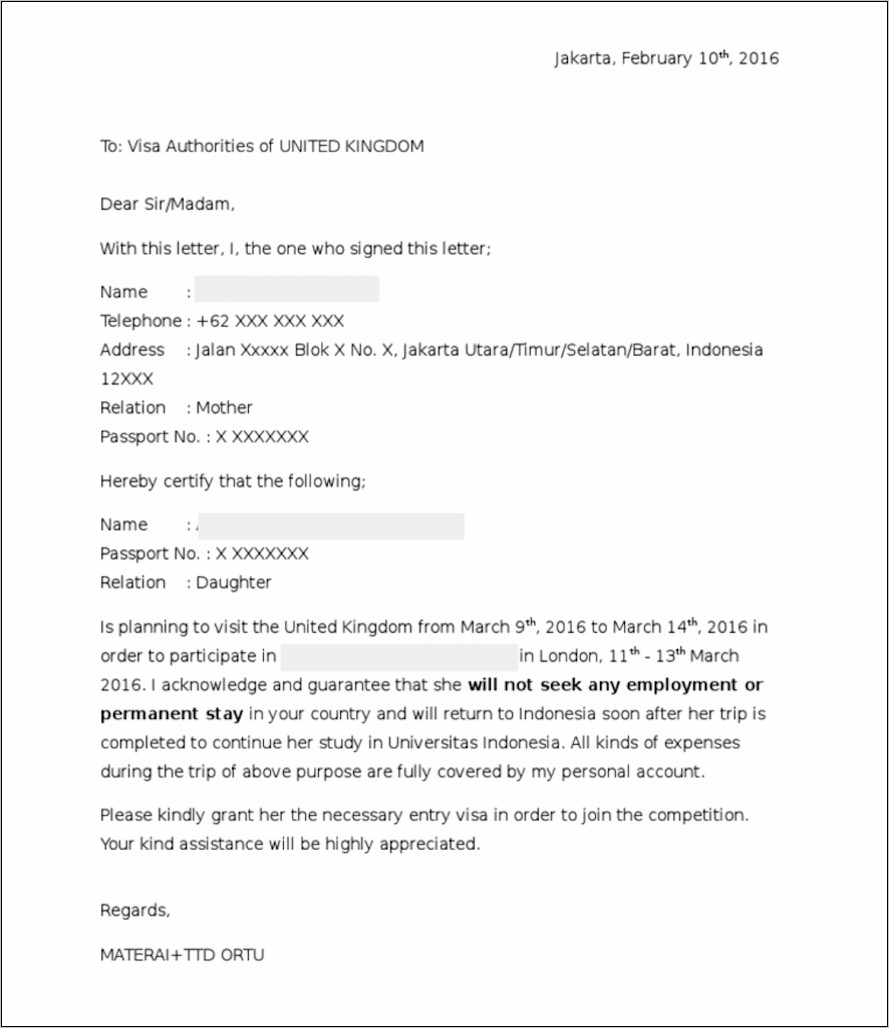 Contoh Surat Permohonan Ke Imigrasi Malaysia