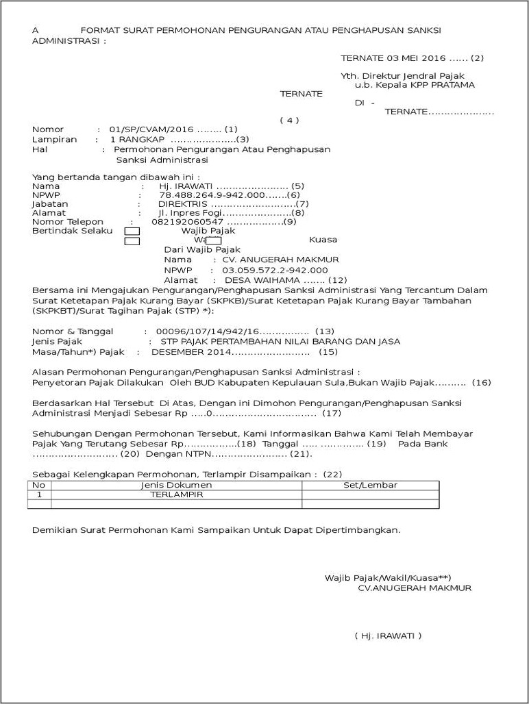 Contoh Surat Permohonan Ke Leasing