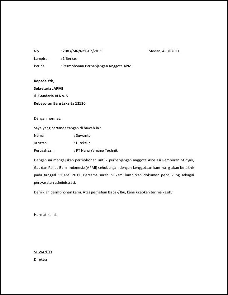 Contoh Surat Permohonan Keanggotaan Emirates