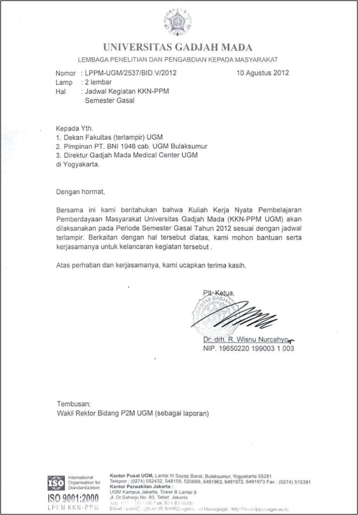 Contoh Surat Permohonan Kegiatan Ke Rw Kkn