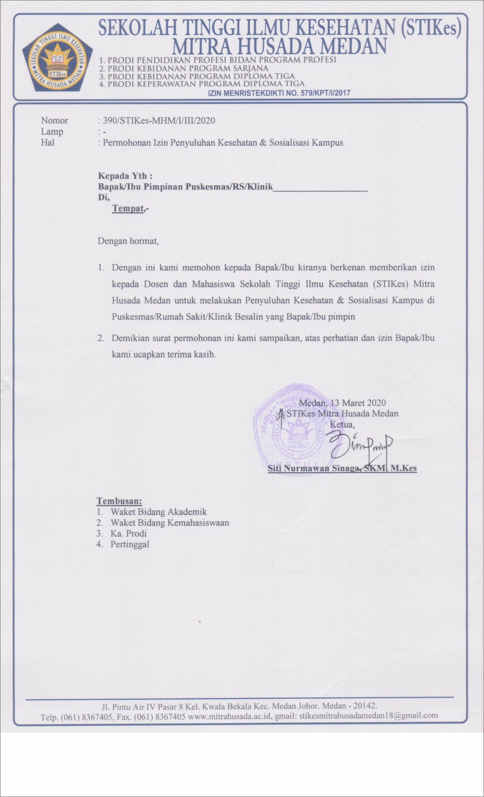 Contoh Surat Permohonan Kegiatan Penyuluham Cuci Tangan