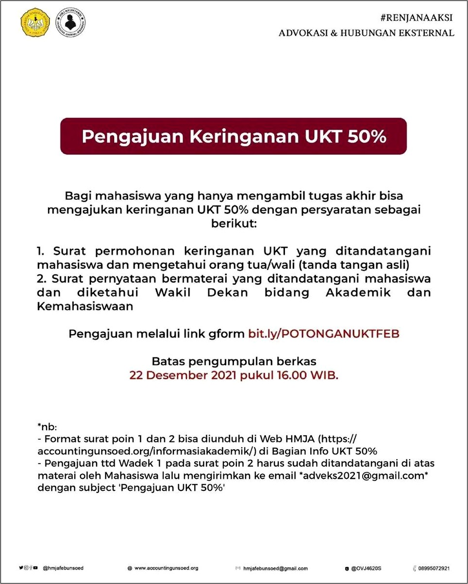 Contoh Surat Permohonan Keringanan Biaya Sekolah Sma