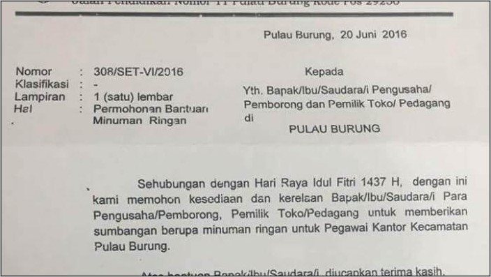 Contoh Surat Permohonan Keterangan Dalam Proses