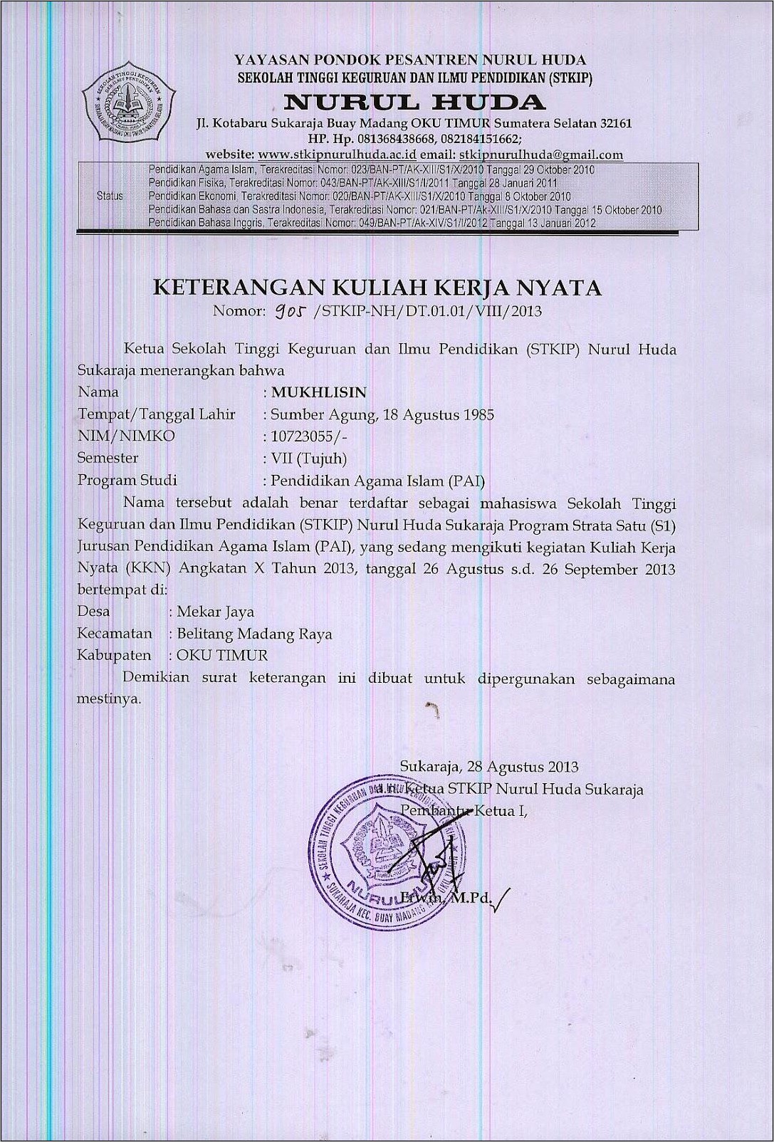 Contoh Surat Permohonan Kkn Khusus