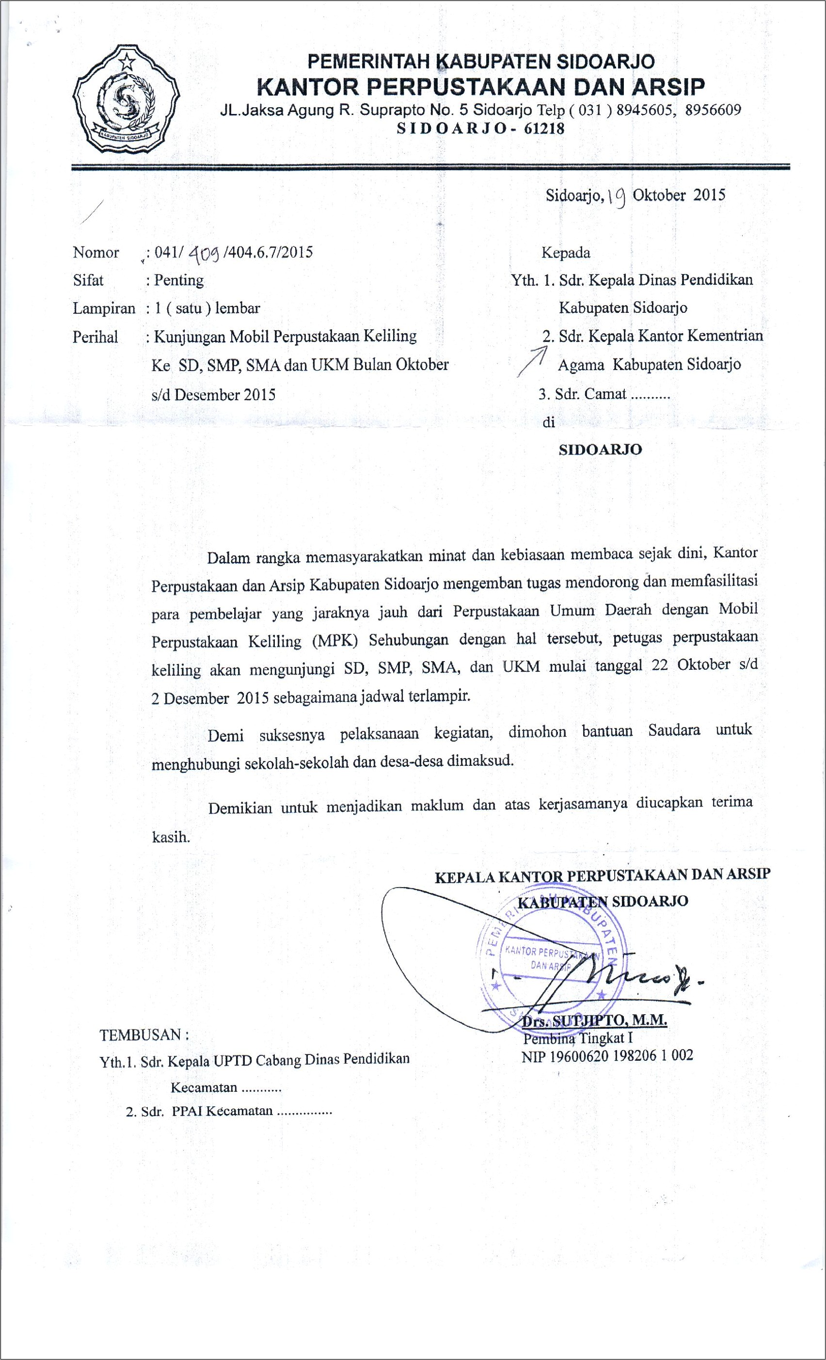 Contoh Surat Permohonan Kunjungan Ke Kantor Satpol Pp