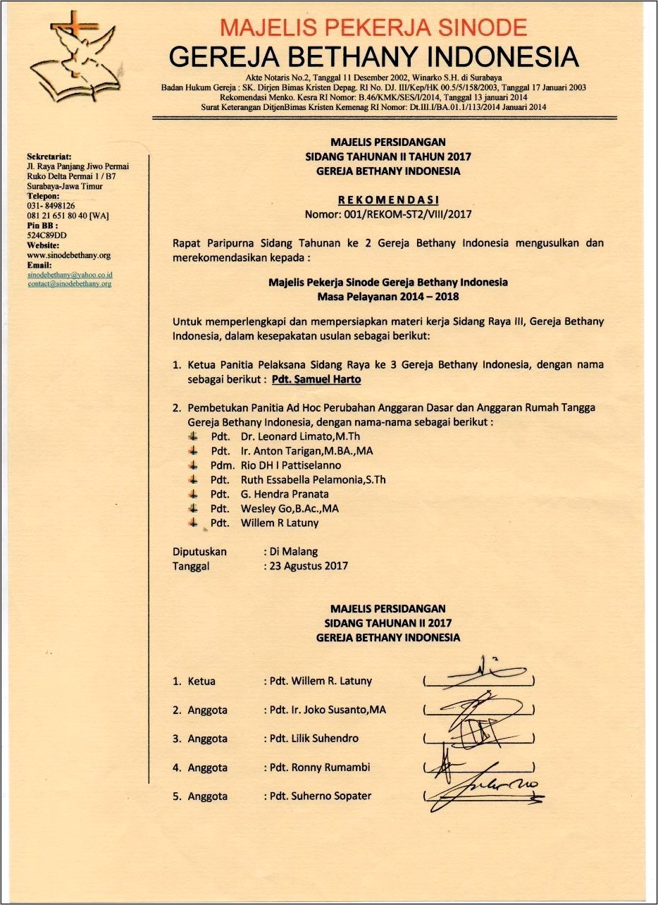 Contoh Surat Permohonan Legalitas Tempat Ibadah
