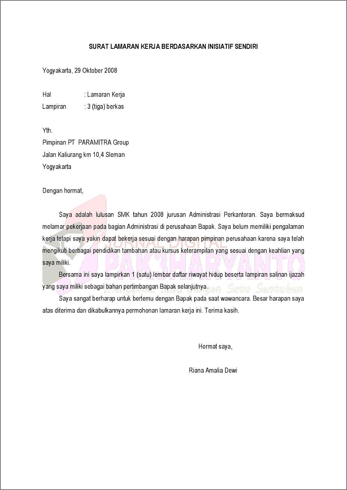 Contoh Surat Permohonan Maaf Tidak Jadi Magang