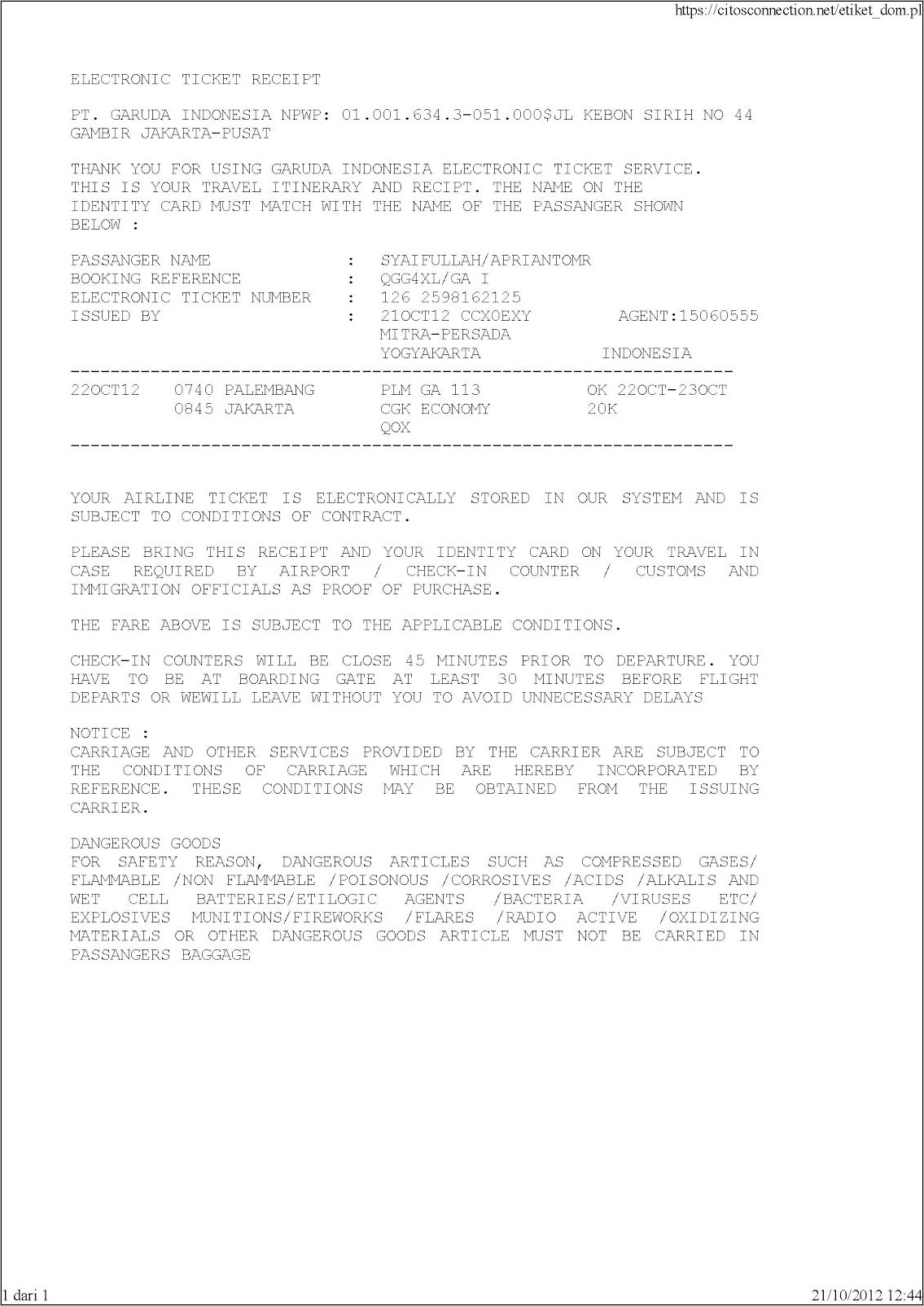 Contoh Surat Permohonan Manifest Tiket Pesawat Doc