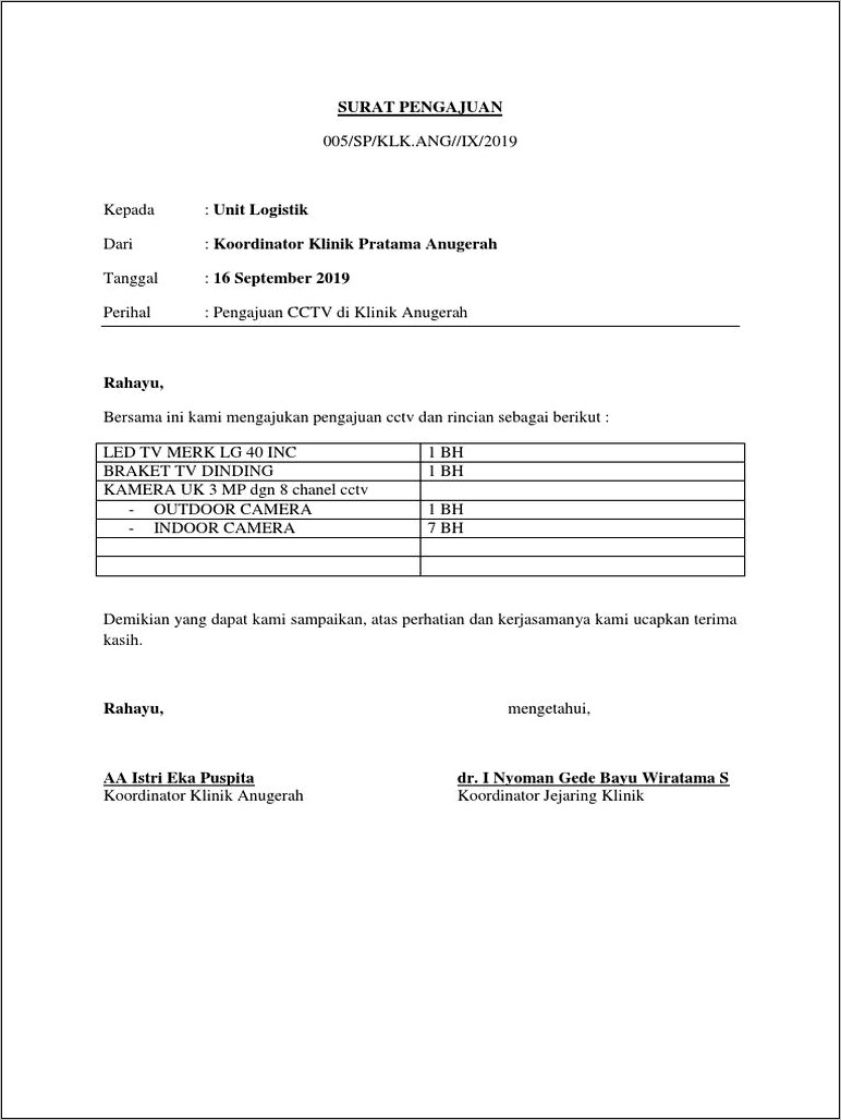 Contoh Surat Permohonan Melihat Rekaman Cctv Bank