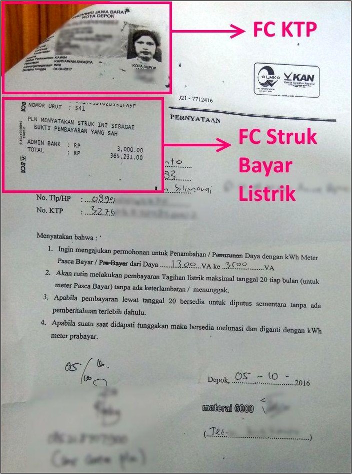 Contoh Surat Permohonan Menambah Daya Pln