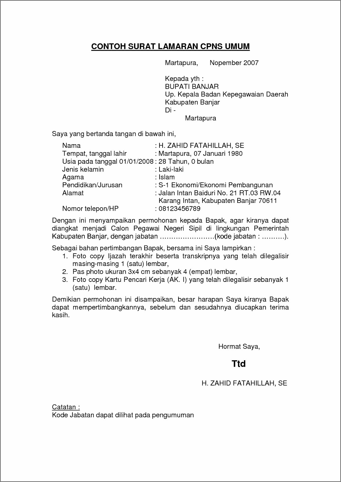 Contoh Surat Permohonan Mengajar Ke Bupati