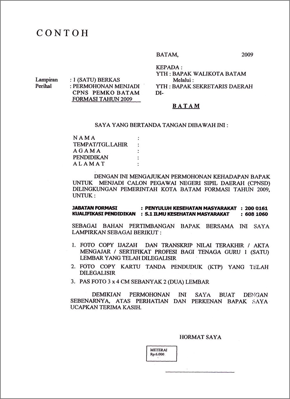 Contoh Surat Permohonan Mengajar
