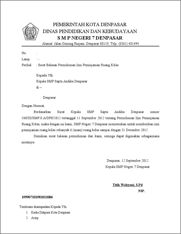 Contoh Surat Permohonan Mengunjungi Belawan