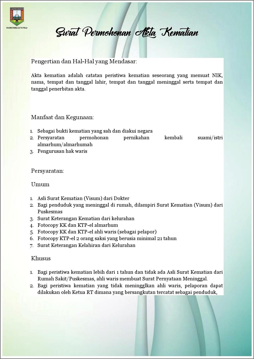 Contoh Surat Permohonan Menjadi Saksi