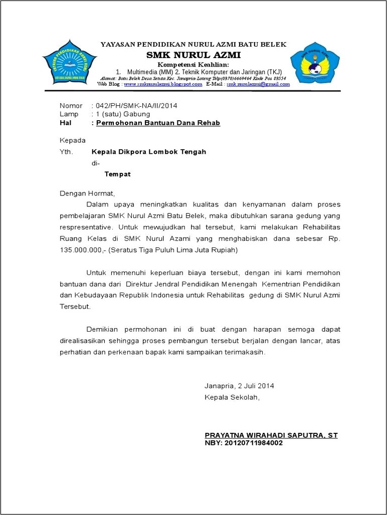 Contoh Surat Permohonan Merobohkan Bangunan