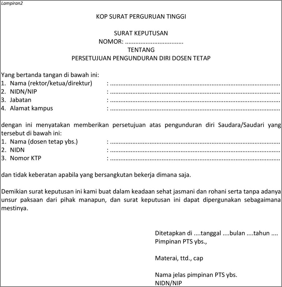 Contoh Surat Permohonan Nidn Ke Kopertis
