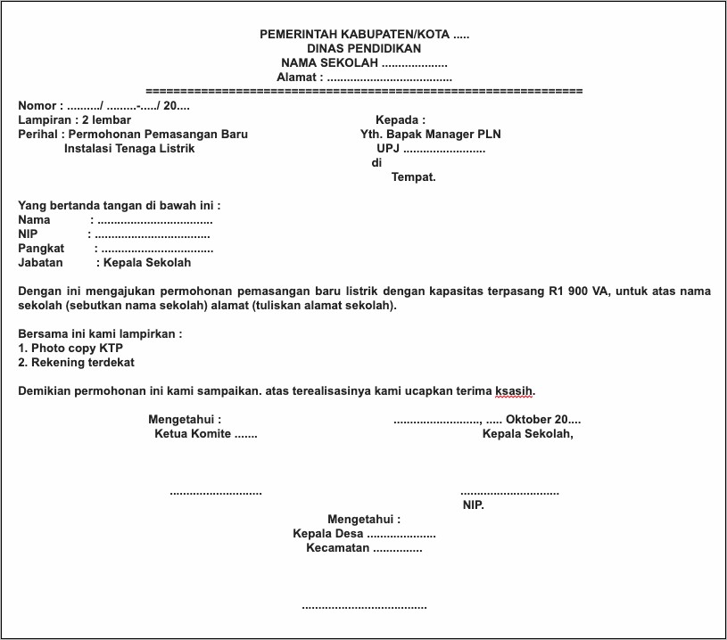 Contoh Surat Permohonan Password Baru