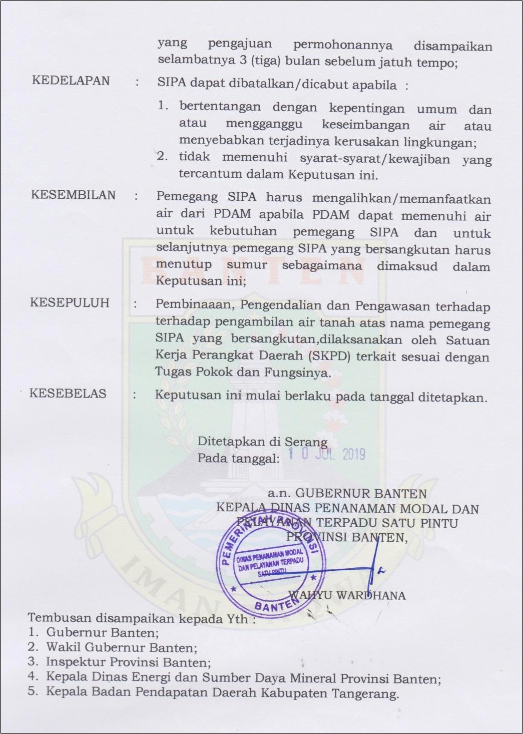 Contoh Surat Permohonan Pelayanan Perizinan Terpadu