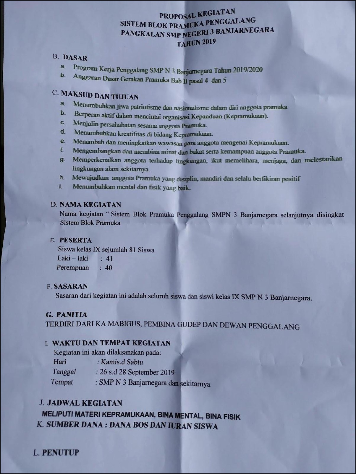 Contoh Surat Permohonan Pembawa Materi Pramuka