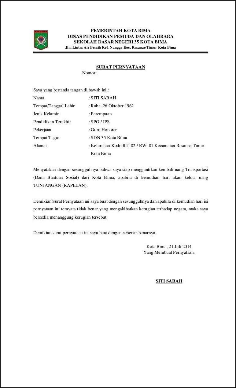 Contoh Surat Permohonan Pembayaran Uang Muka Rkb