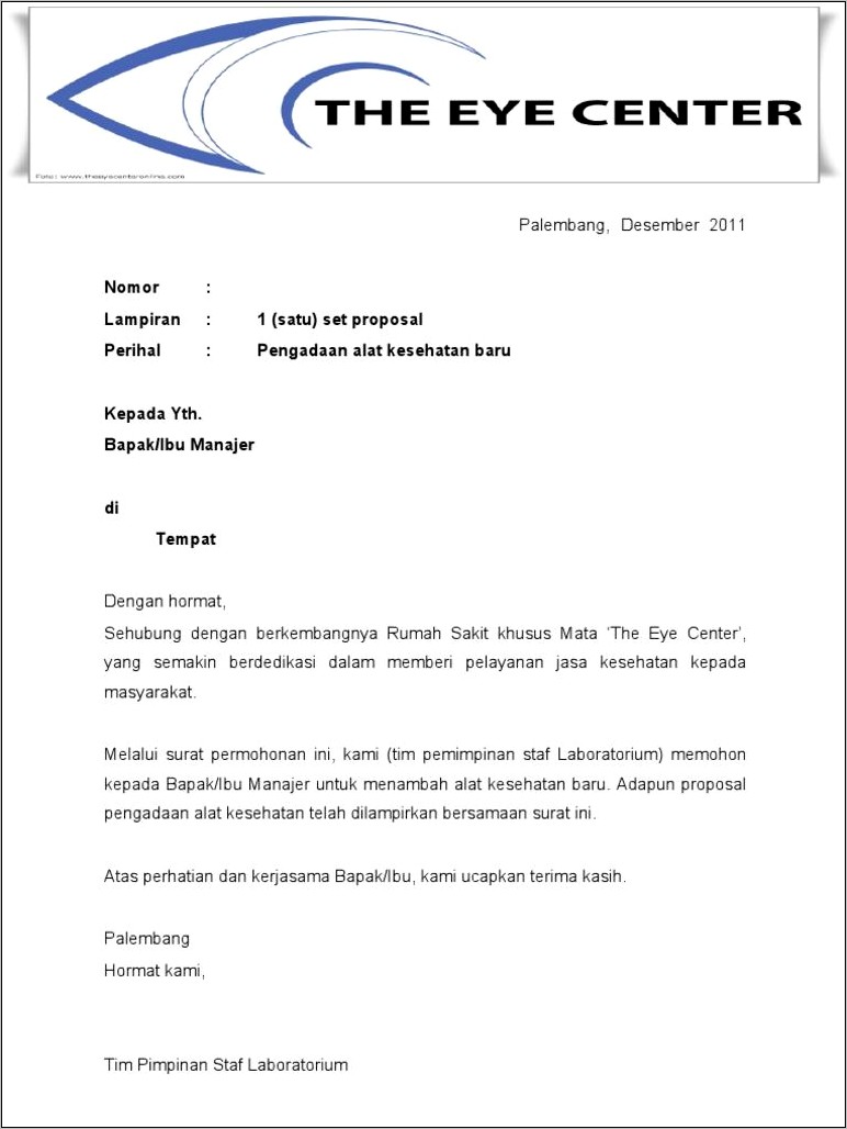 Contoh Surat Permohonan Pembelian Barang