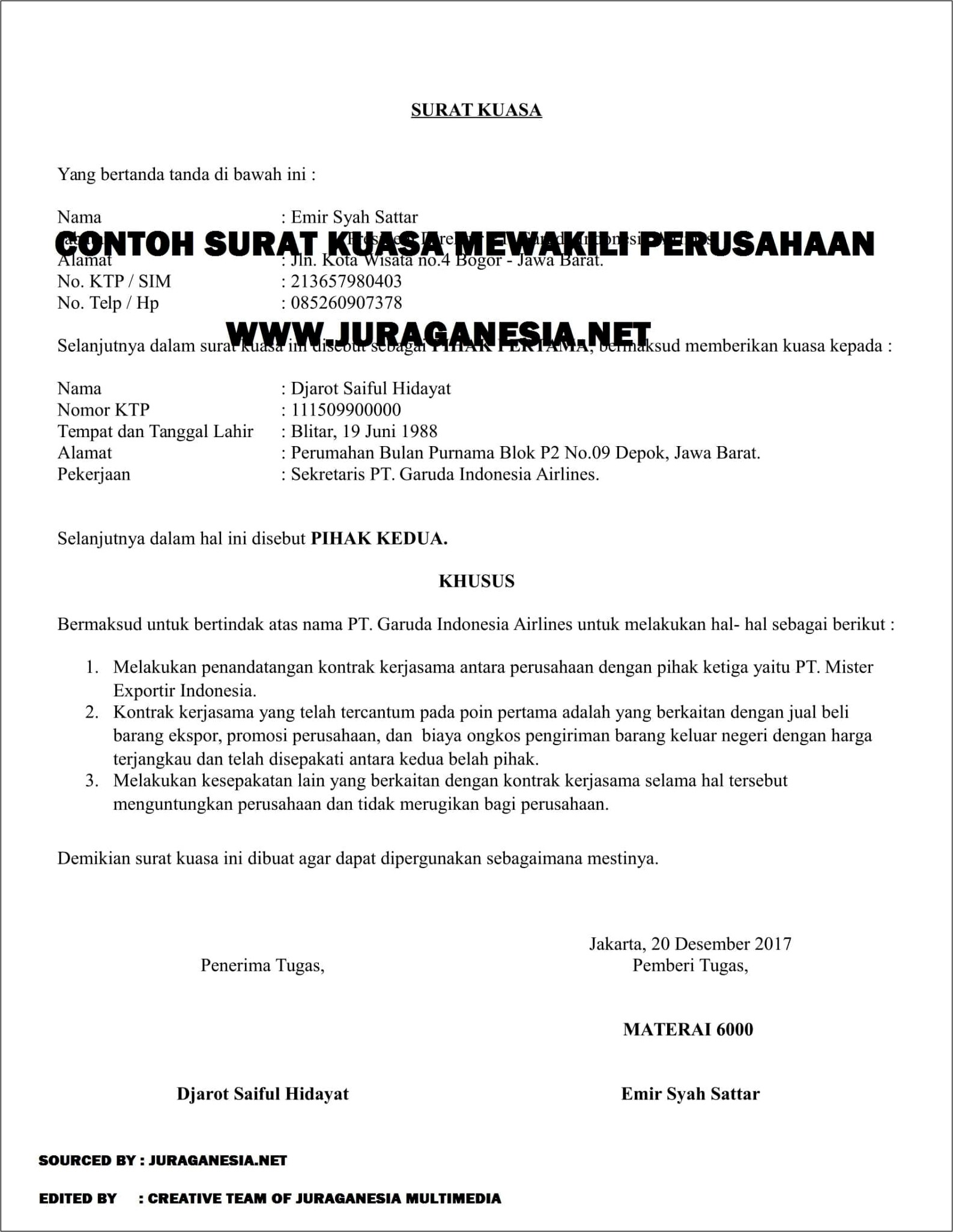 Contoh Surat Permohonan Pembelian Limbah Padat