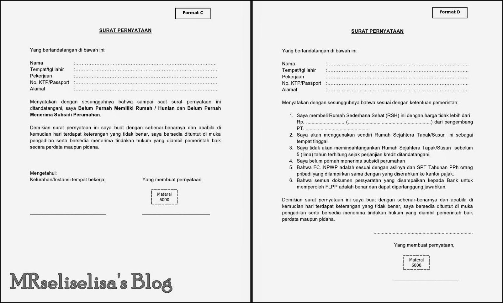Contoh Surat Permohonan Pembiayaan Kpr