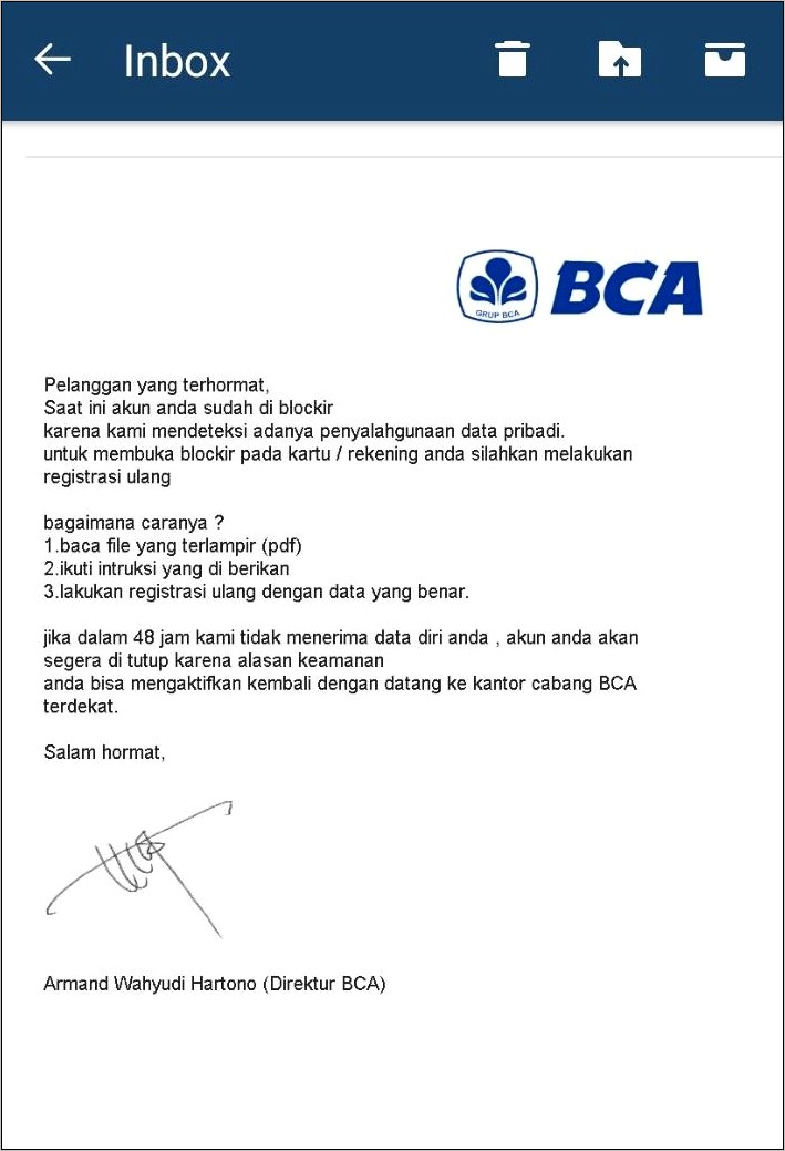 Contoh Surat Permohonan Pemblokiran Rekening Bca